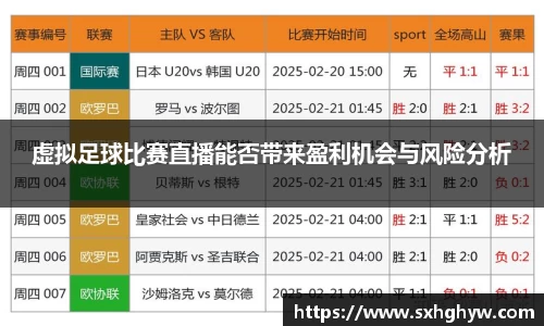 虚拟足球比赛直播能否带来盈利机会与风险分析